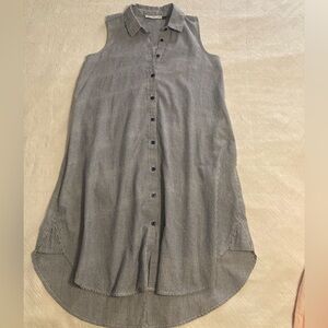 KEREN hart Navy and White Striped Shirt Dress